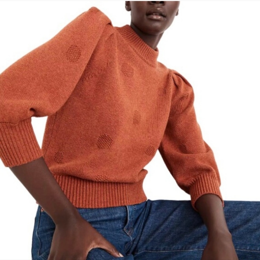 Madewell Burnt Orange Textured Sweater